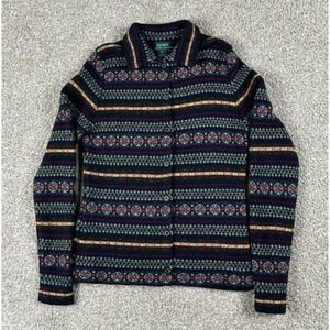 Vintage Lauren Ralph Lauren Sweater Women Small Aztec Lambswool Southwestern 90s